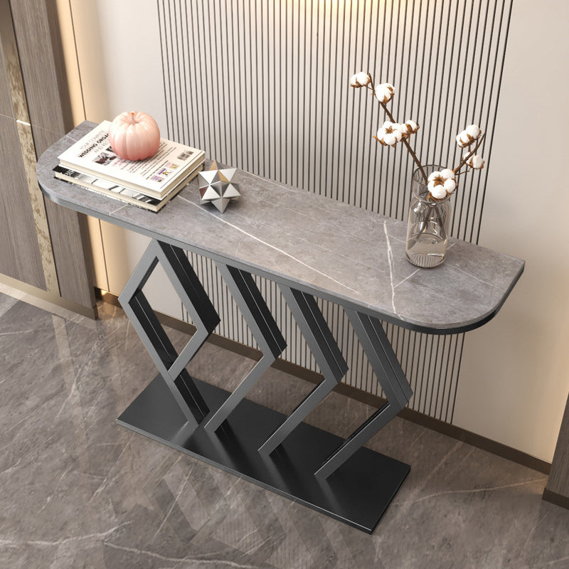 Glam Half Moon Console Accent Table Antique Finish Sofa Table