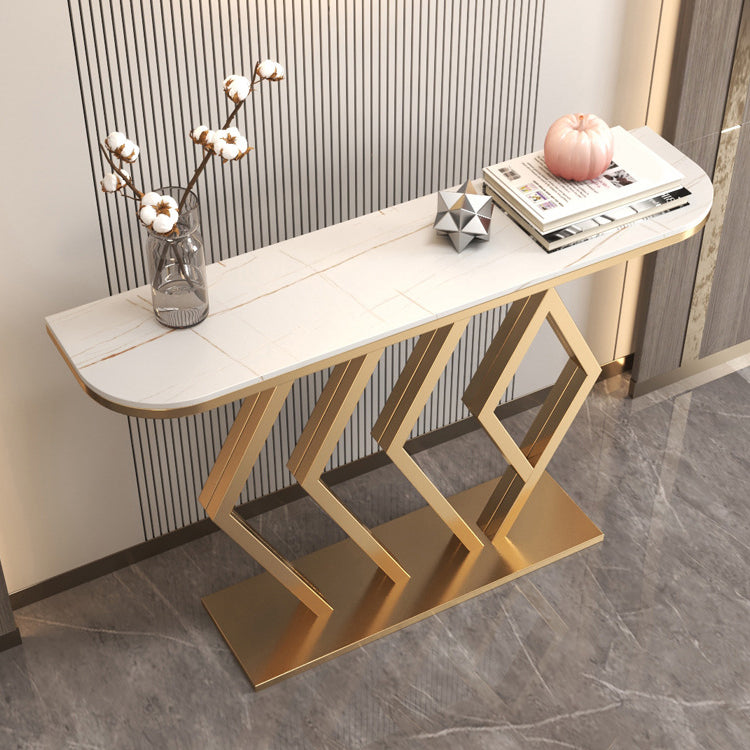 Glam Half Moon Console Accent Table Antique Finish Sofa Table