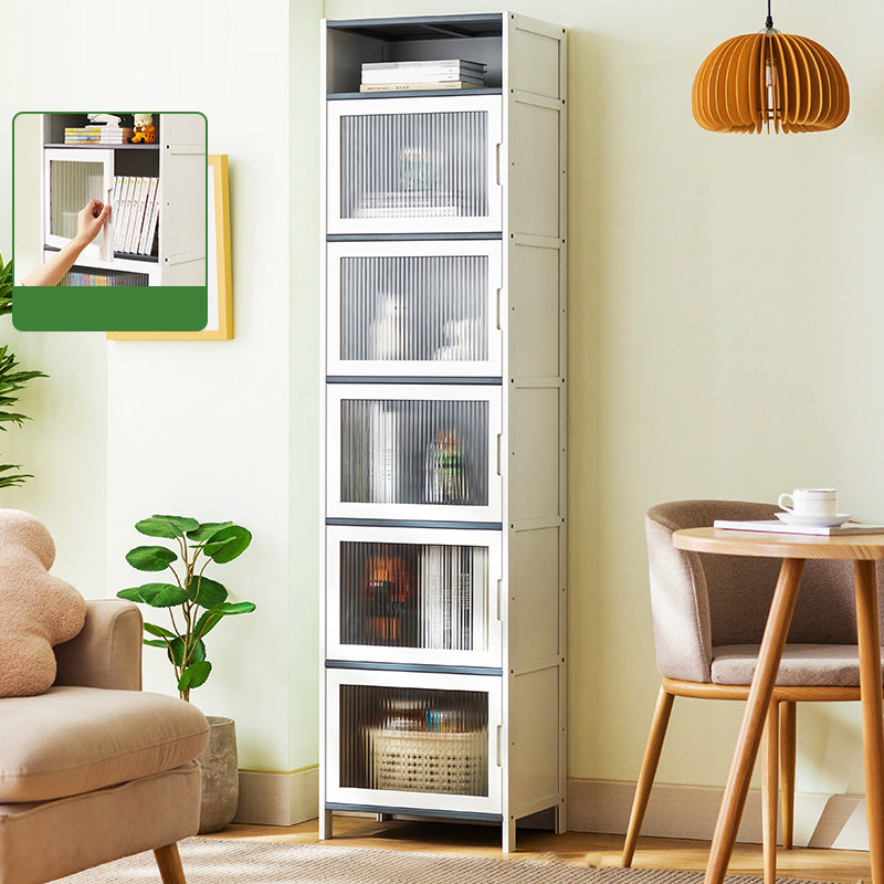 Rectangle Contemporary Cabinet with Glass Doors in Whiet,16.93" Long