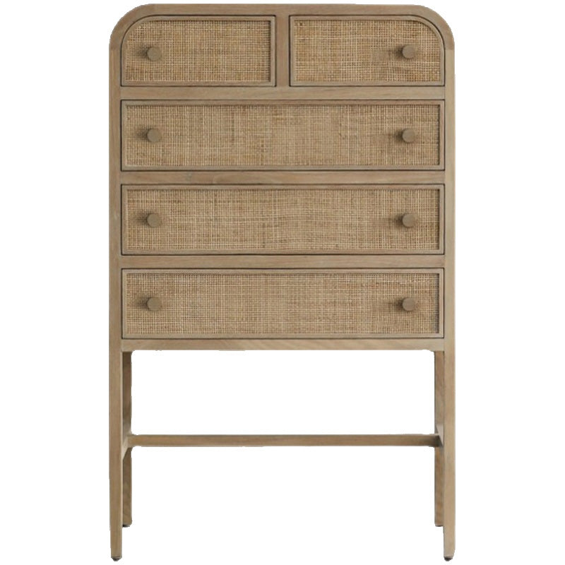 Contemporary Rectangle Chest Straight Legs with 5 Drawers Accent Chest