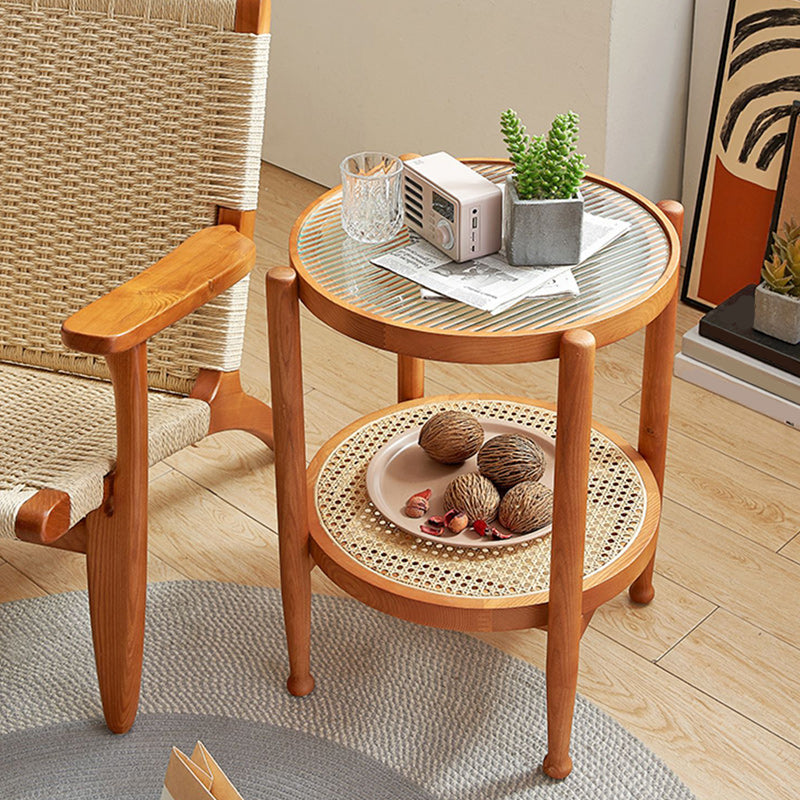 Tropical Coffee Cocktail Table Storage Solid Wood Coffee Table