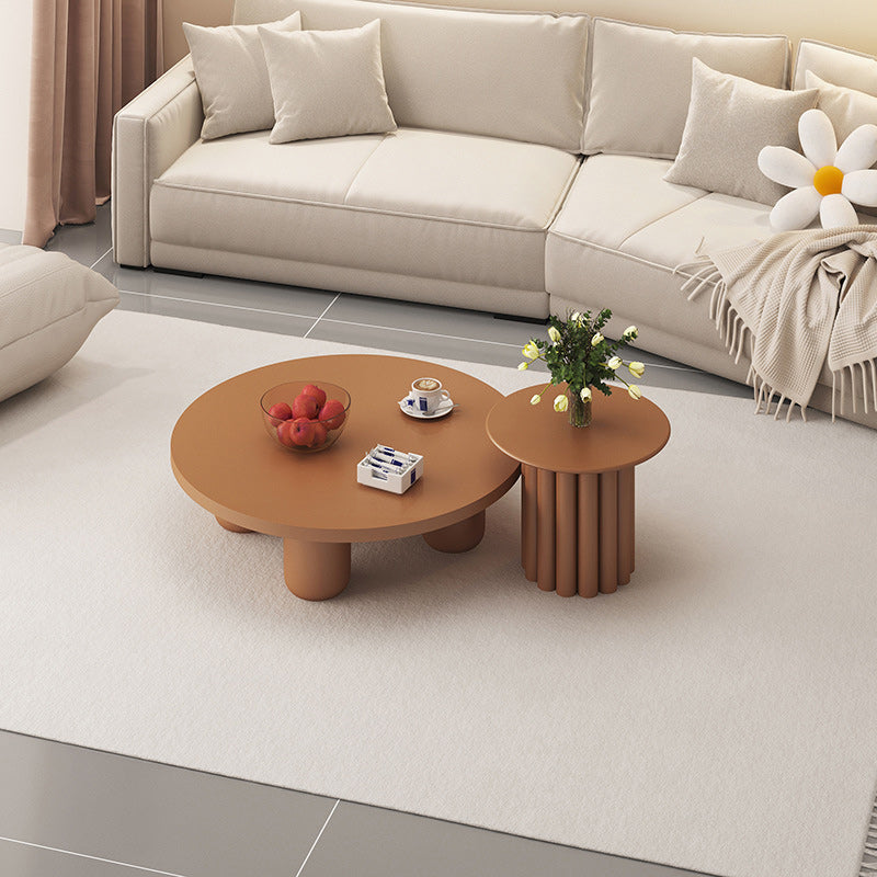 4 Legs Rectangular Coffee Table Contemporary Wood Bunching Tables