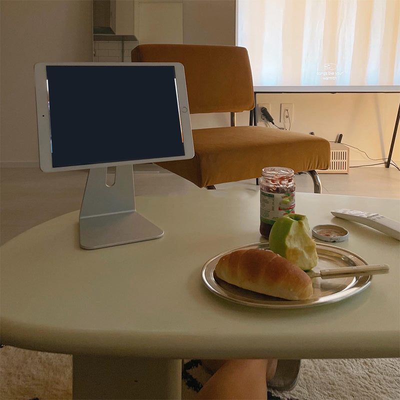 3 Legs Coffee Table Wooden Free Form Coffee Cocktail Table in Cream