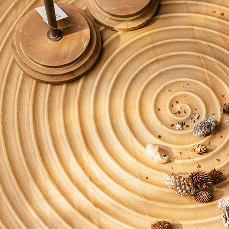 Scandinavian Solid Wood Cocktail Coffee Metal Round Coffee Table