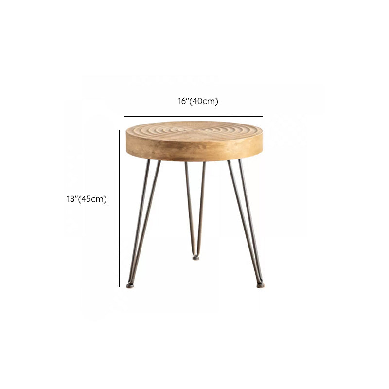 Scandinavian Solid Wood Cocktail Coffee Metal Round Coffee Table