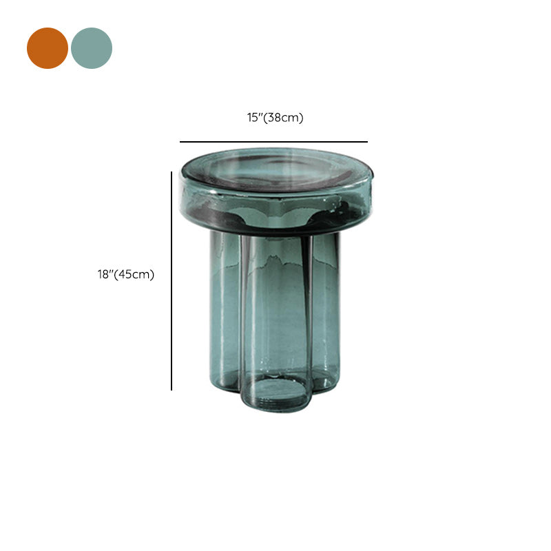 Contemporary Round Glass Coffee Table Pedestal Cocktail Table