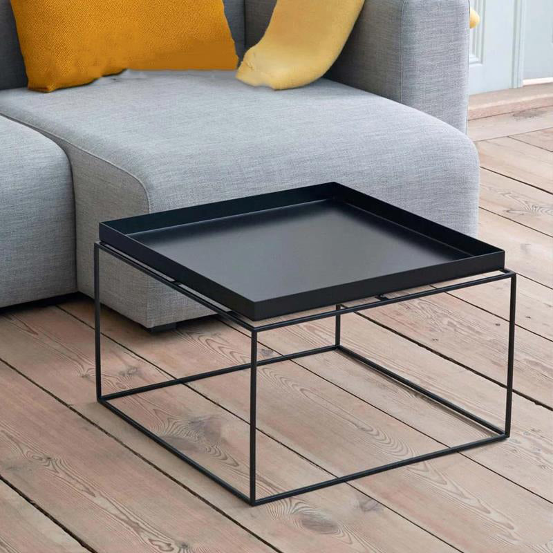 Square Iron Coffee Table Tray Top Simple Frame Cocktail Table