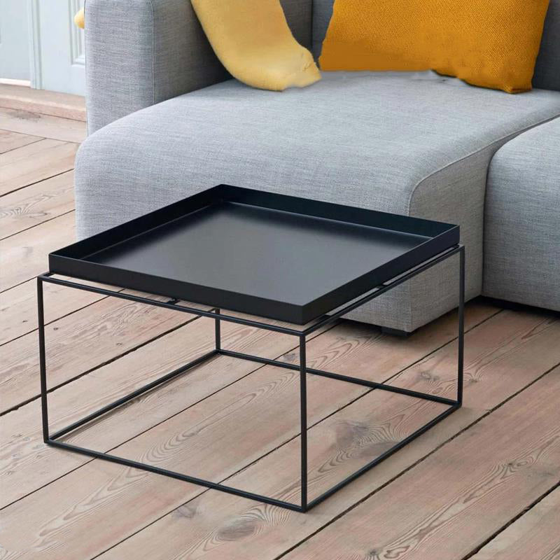 Square Iron Coffee Table Tray Top Simple Frame Cocktail Table