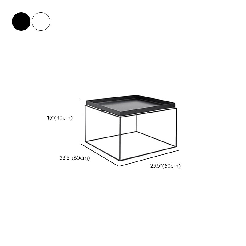 Square Iron Coffee Table Tray Top Simple Frame Cocktail Table