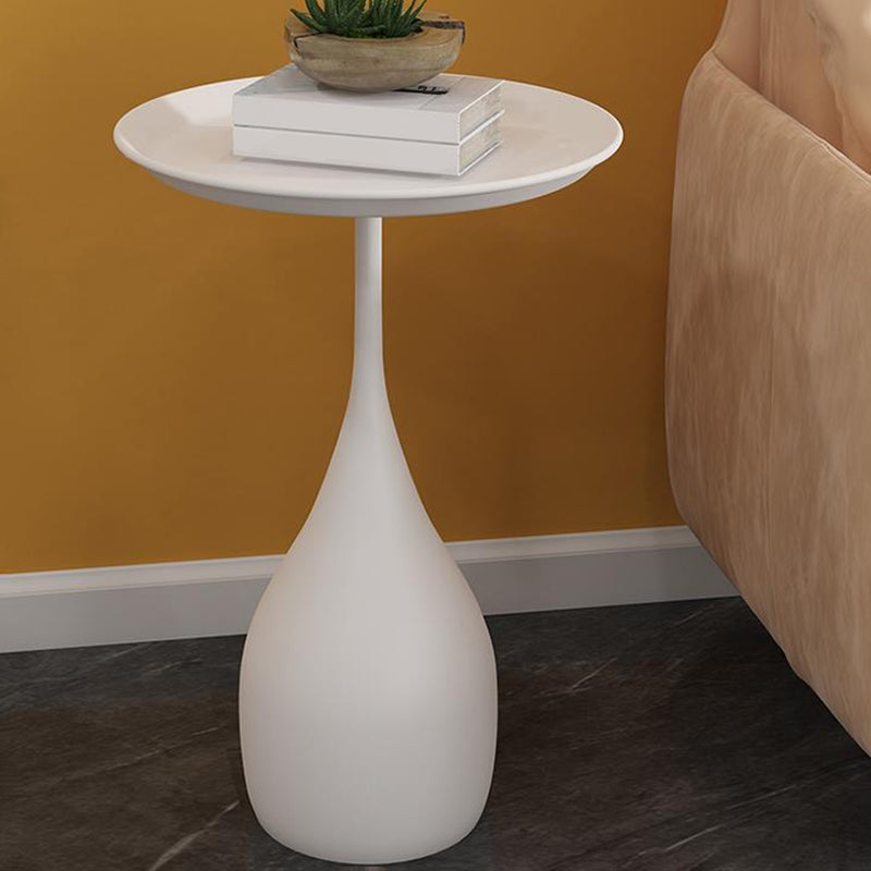 Mid-Century Side Table Metal Pedestal Tray Top Living Room End Table