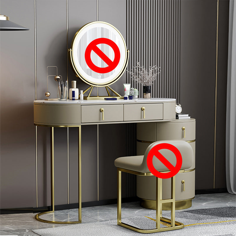 Stone Vanity Tables 23.62" Wide Makeup Table with 5 Storage Drawers