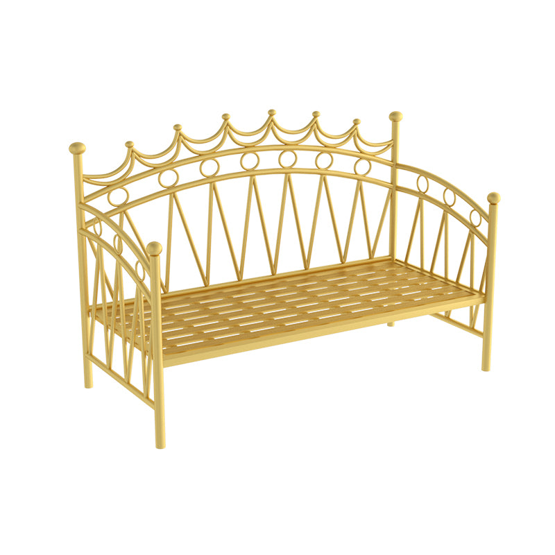Scandinavian Iron Frame Daybed with Open-Frame Headboard and Guardrail