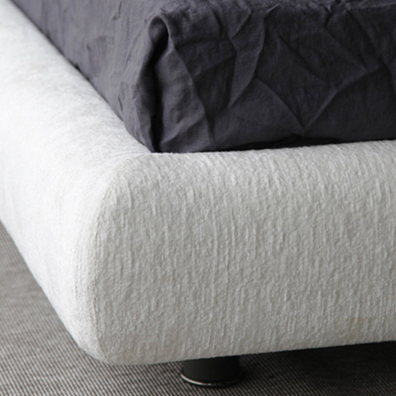 Modern Standard Bed Arched Shape Upholstered Headboard Standard Bed