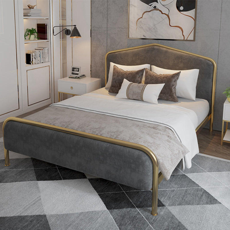 Modern Standard Bed Metal Bed Frame with Headboard and Footboard