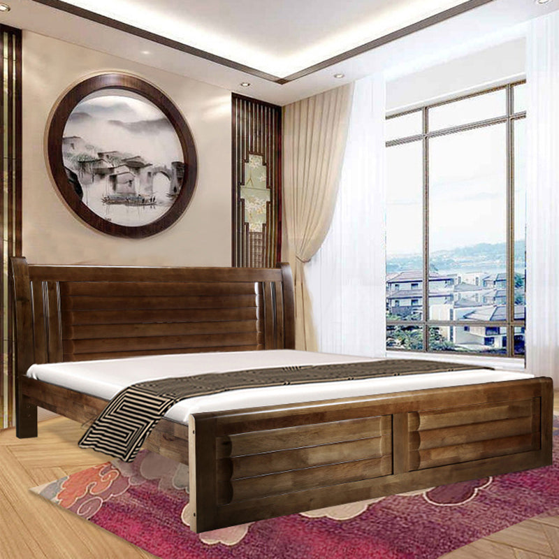 Traditional Solid Wood Standard Bed Storage Bed with Headboard