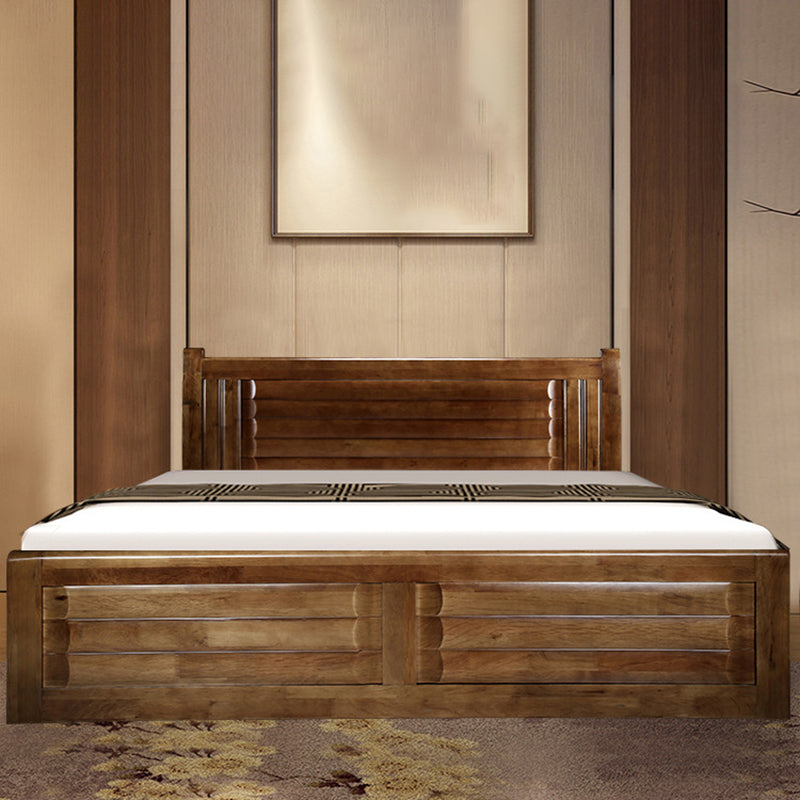 Traditional Solid Wood Standard Bed Storage Bed with Headboard
