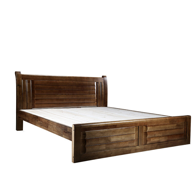 Traditional Solid Wood Standard Bed Storage Bed with Headboard