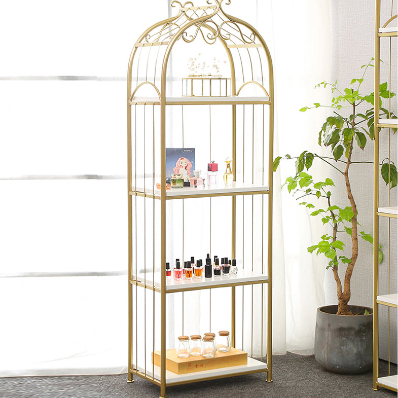 Glam Style Antique Finish Shelf Bookcase Metal Etagere Bookshelf with Shelves