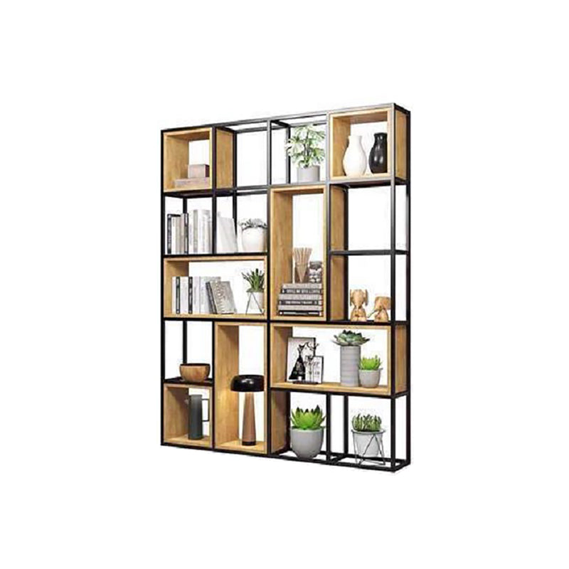 9.84" W Industrial Antique Finish Shelf Bookcase Etagere Metal Bookshelf