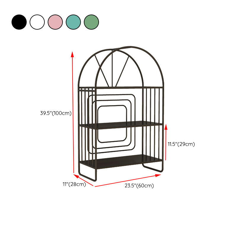 Modern Metal Bookcase Standard Open Back Bookshelf with Shelves