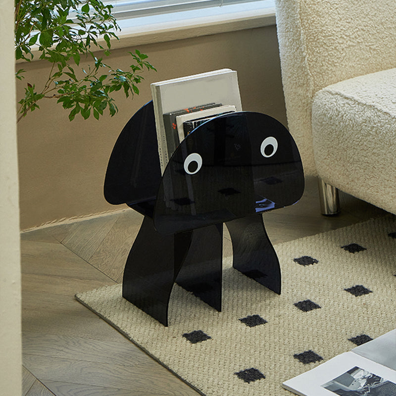 Modern Antique Finish Shelf Bookcase Acrylic Geometric Bookshelf