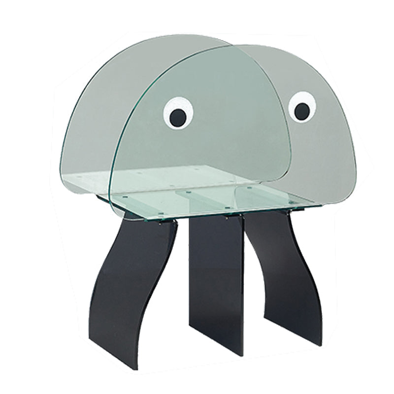 Contemporary Antique Finish Shelf Bookcase Geometric Shape Bookshelf