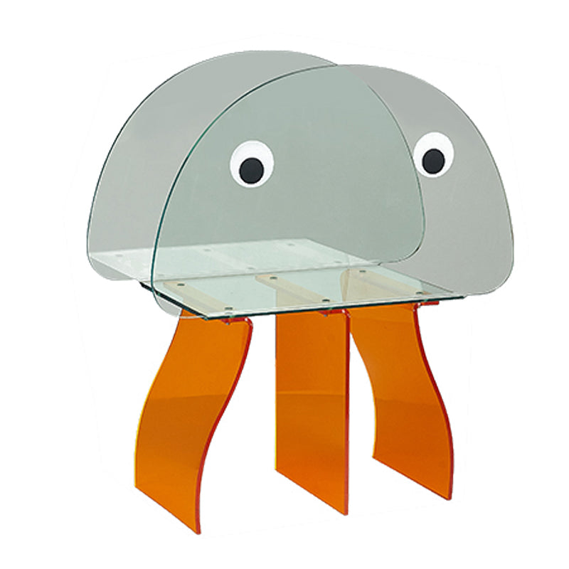 Contemporary Antique Finish Shelf Bookcase Geometric Shape Bookshelf