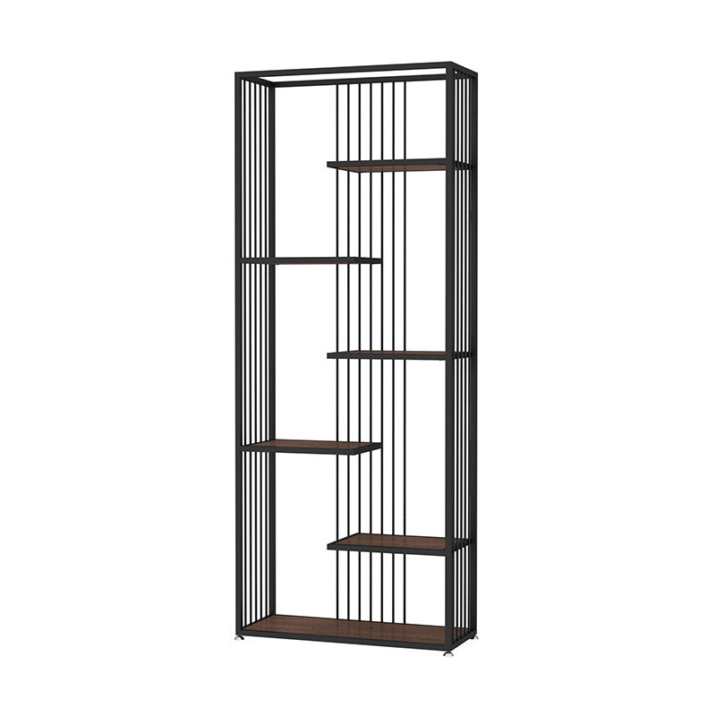 Modern Antique Finish Shelf Bookcase Metal Etagere Bookshelf with Shelves