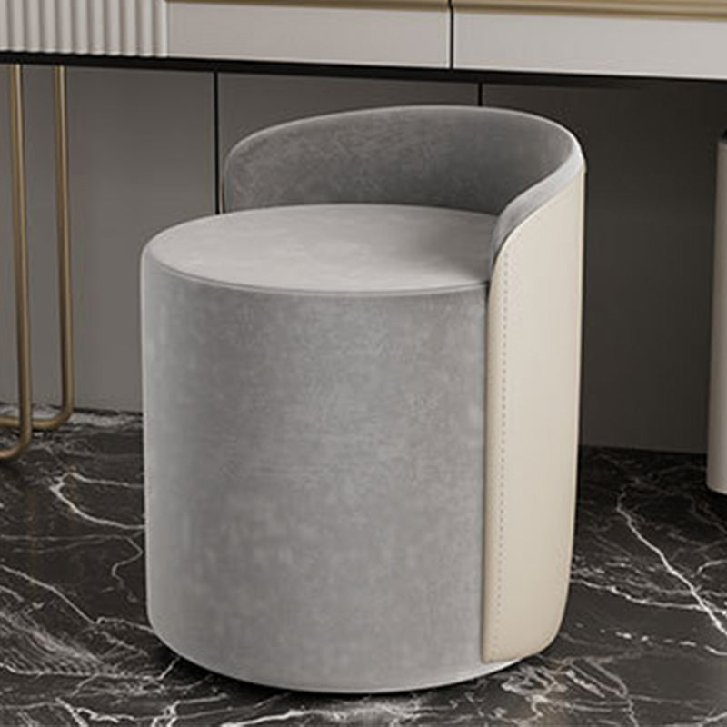 Contemporary Tear Resistant Pouf Round Grey Pouf for Living Room