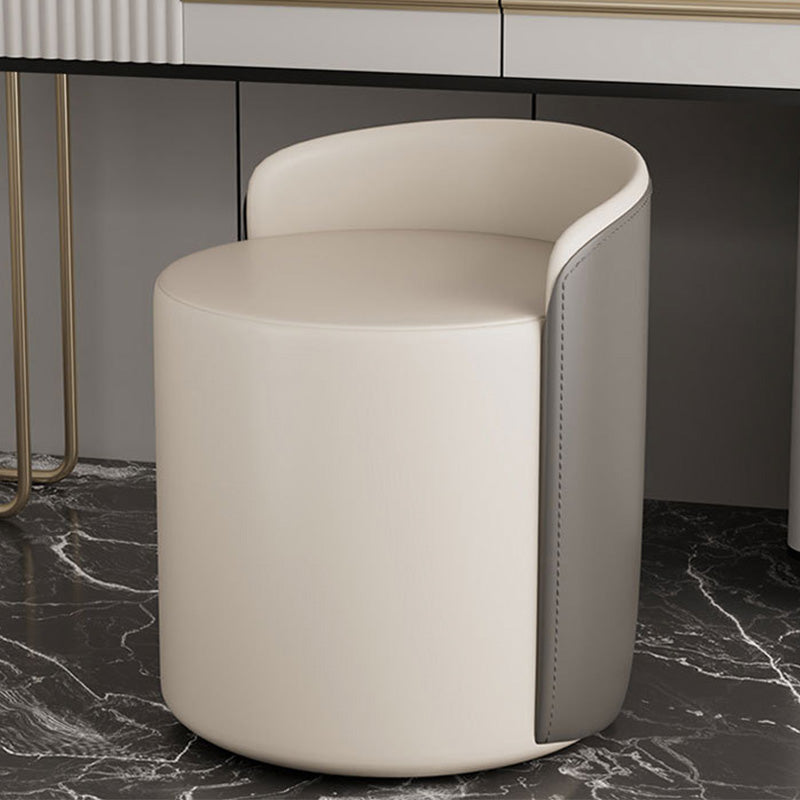 Contemporary Tear Resistant Pouf Round Grey Pouf for Living Room