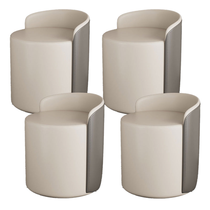 Contemporary Tear Resistant Pouf Round Grey Pouf for Living Room