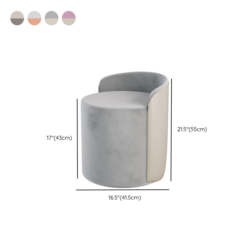 Contemporary Tear Resistant Pouf Round Grey Pouf for Living Room
