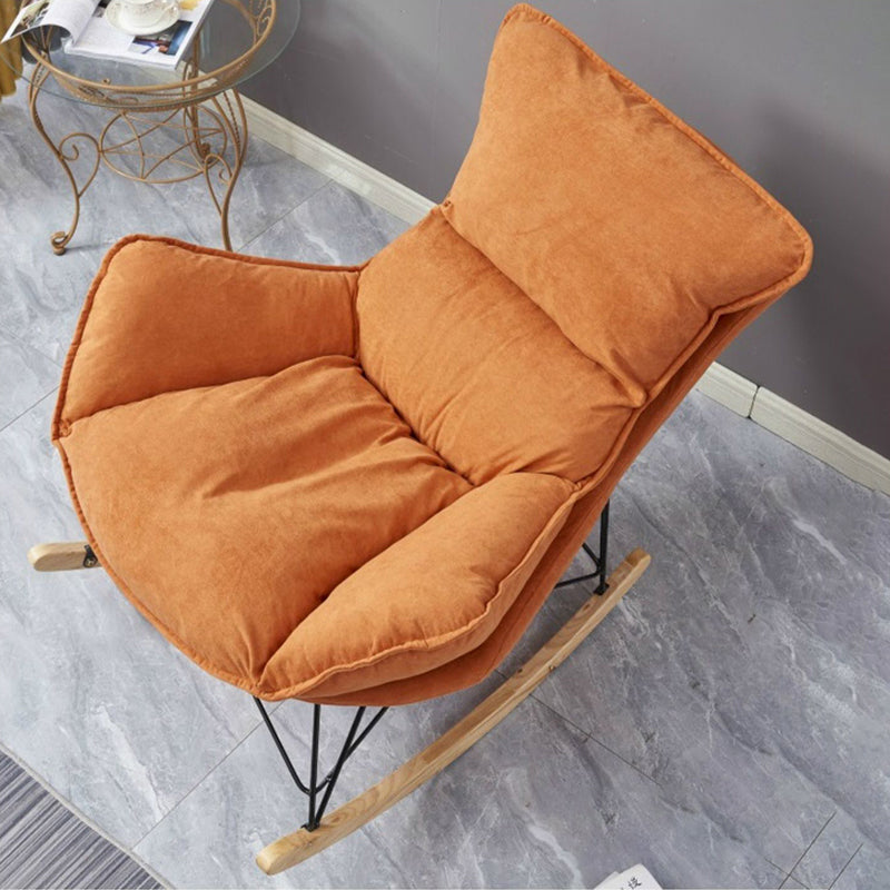 Modern Upholstered Rocker Chair Spindle Rocker Chair with Metal Frame
