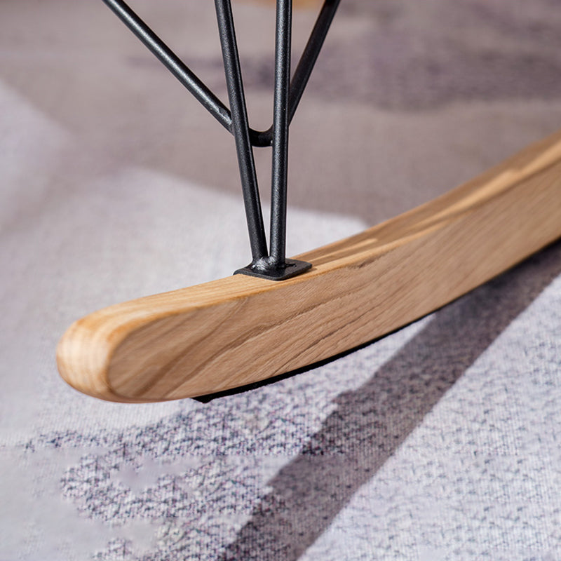 Modern Upholstered Rocker Chair Spindle Rocker Chair with Metal Frame