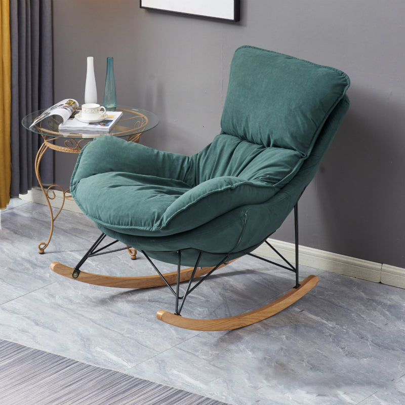 Modern Upholstered Rocker Chair Spindle Rocker Chair with Metal Frame
