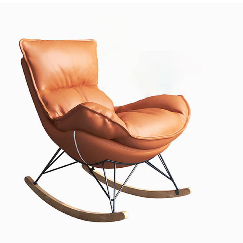 Modern Upholstered Rocker Chair Metal Frame Dirt Resistant Rocker Chair with Ottoman