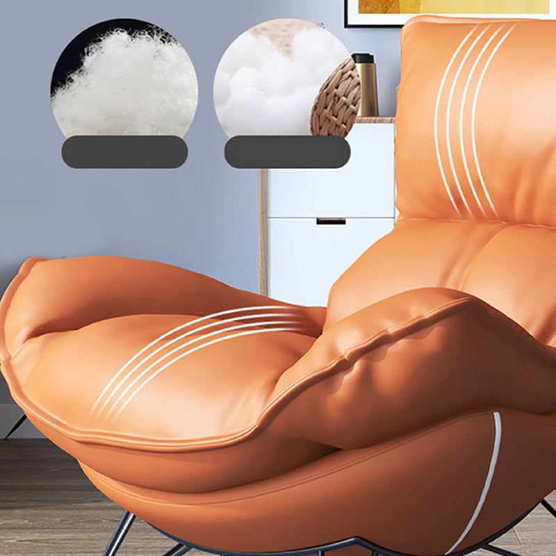 Modern Upholstered Rocker Chair Metal Frame Dirt Resistant Rocker Chair with Ottoman