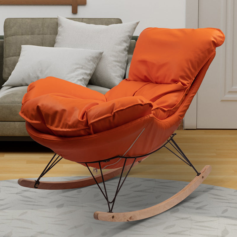 Modern Upholstered Rocker Chair Metal Frame Rocker Chair with Ottoman