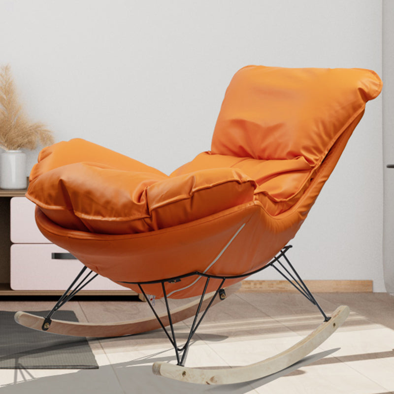 Modern Upholstered Rocker Chair Metal Frame Rocker Chair with Ottoman