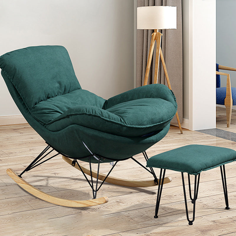 Modern Upholstered Rocker Chair Metal Frame Rocker Chair with Ottoman