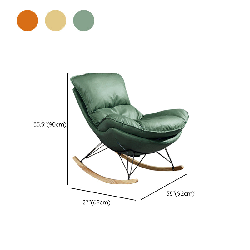 Modern Upholstered Rocker Chair Metal Frame Rocker Chair with Ottoman