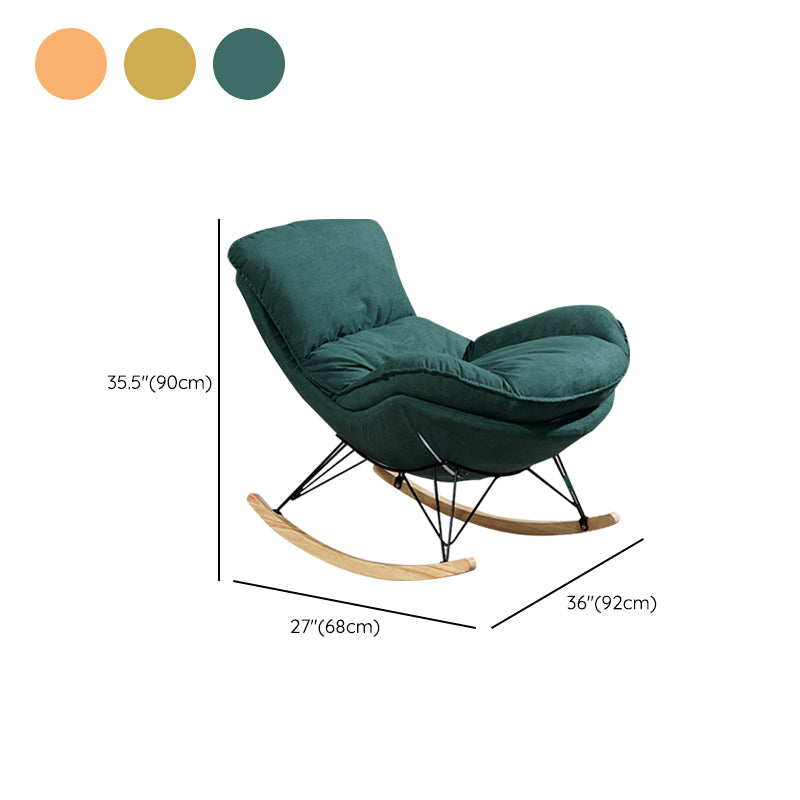 Modern Upholstered Rocker Chair Metal Frame Rocker Chair with Ottoman