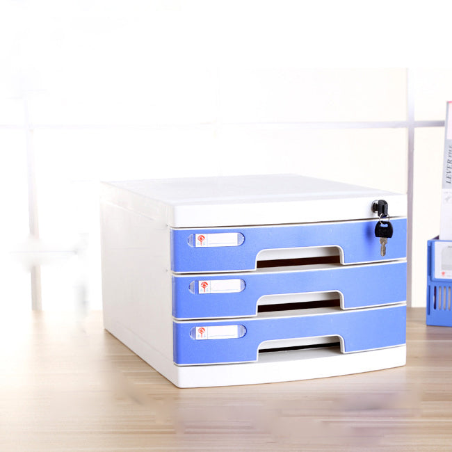 Coastal Cabinet Plastic Locking Drawers File Cabinet for Office