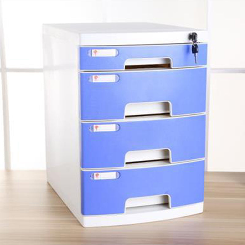 Coastal Cabinet Plastic Locking Drawers File Cabinet for Office