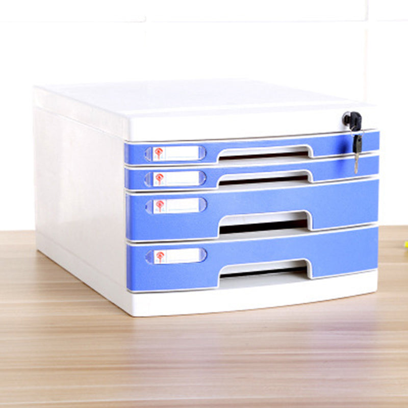 Coastal Cabinet Plastic Locking Drawers File Cabinet for Office