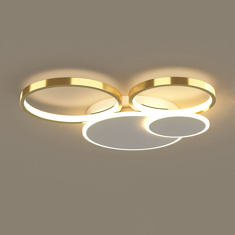 4 Lights Geometric Flush Mount Lamp Modern Metal Flush Ceiling Lights