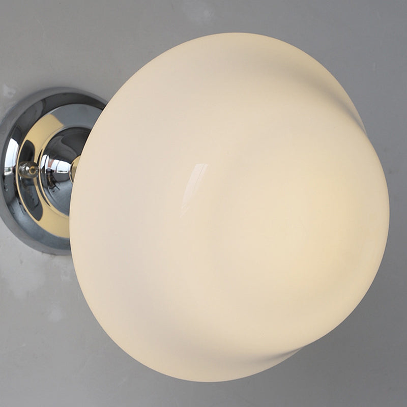 Glass Geometric Flush Mount Lights Contemporary Style 1 Light Flush Ceiling Light in White