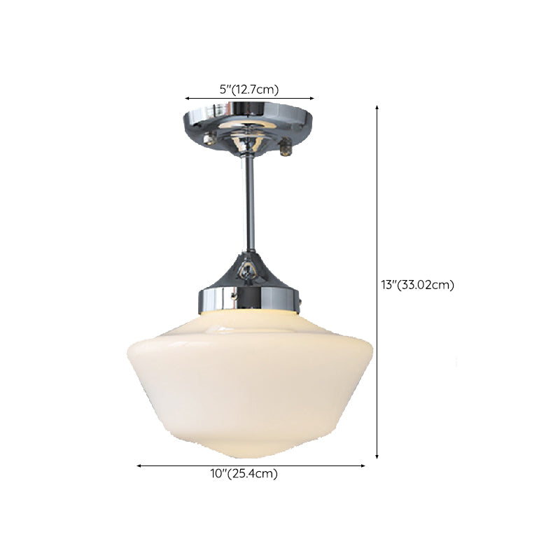 Glass Geometric Flush Mount Lights Contemporary Style 1 Light Flush Ceiling Light in White