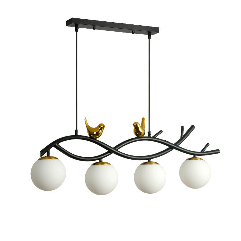 Industrial Kitchen Island Lighting Black Globe Shaded Ceiling Light for Home