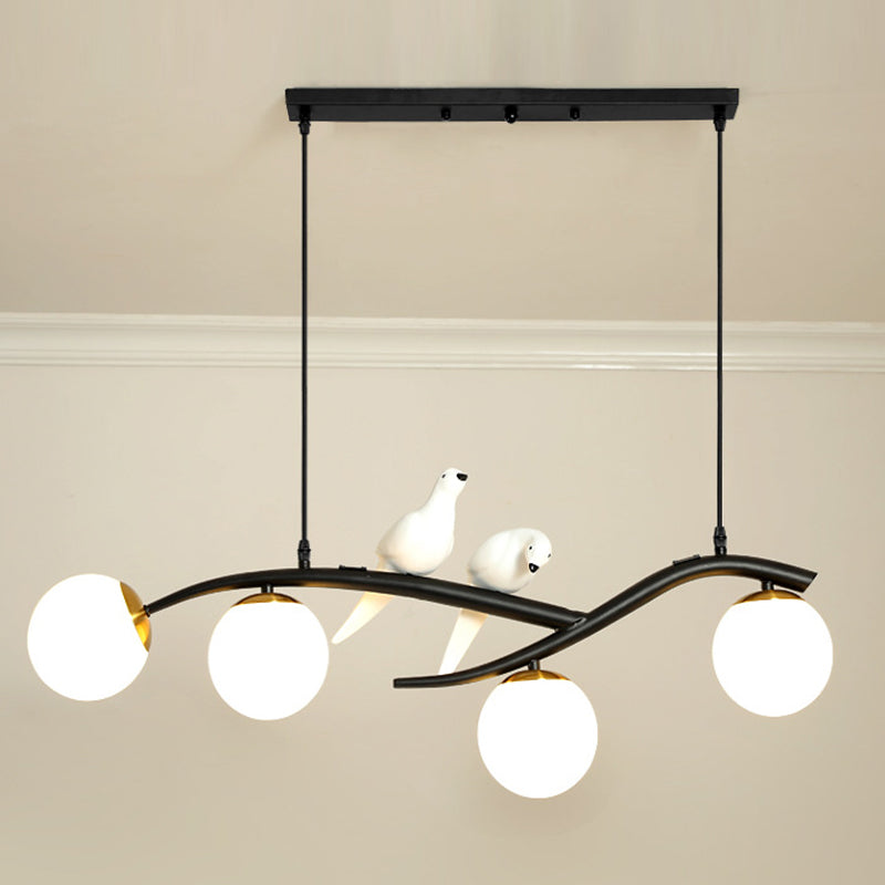 Modern Kitchen Island Lighting Black/Golden Globe Shaded Ceiling Light for Foyer
